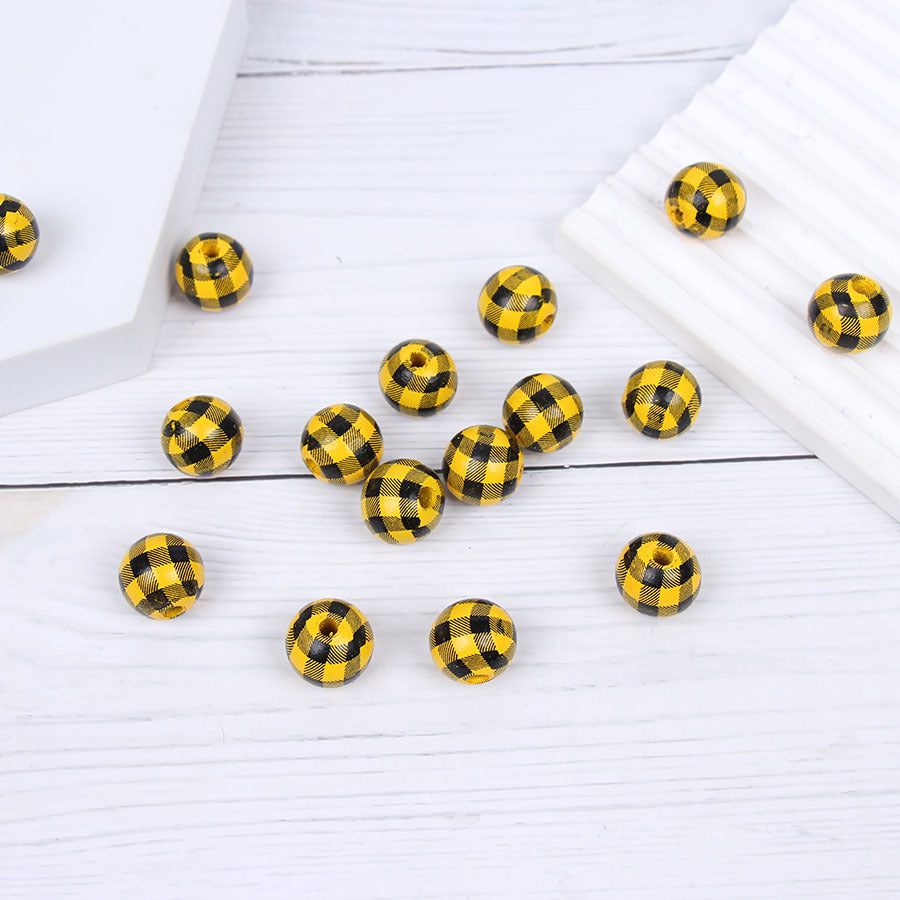 2pcs al por mayor de 16 mm Stripe Stripe Honeycomb Beeds redondos de madera de loto de dos colores